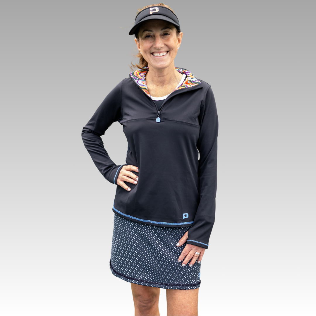 Black Tank with navy blue skort