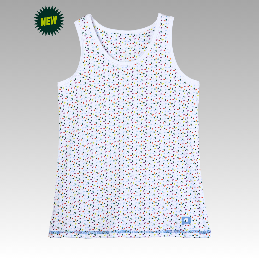 Pretty White Dottted Tank