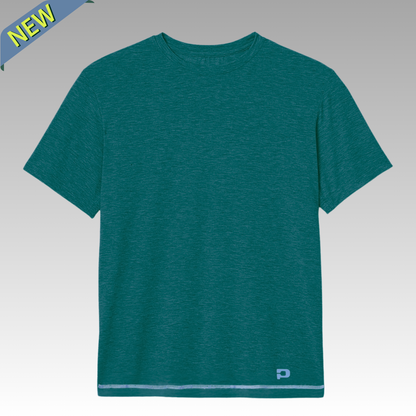 Green t-shirt on a gray background with 'NEW' label