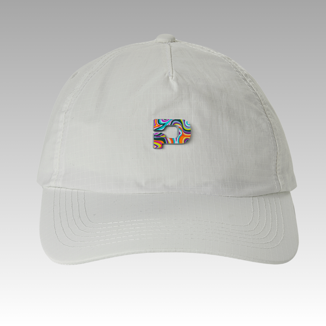 White pickleball hat with Geode icon logo