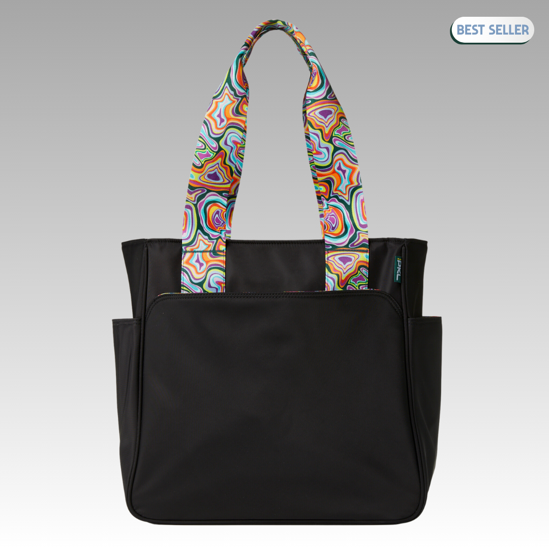 Black Lulu tote with best seller badge