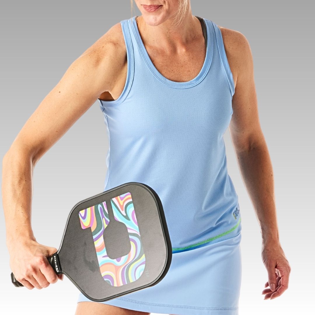 PRETTY TANK Blue with Signature Pickleball Paddle