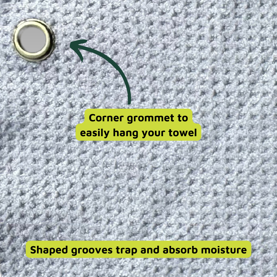 Two-Bounce Towel Grommet and Grooves