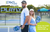 Two people on a pickleball court with promotional text about the brand evolution.