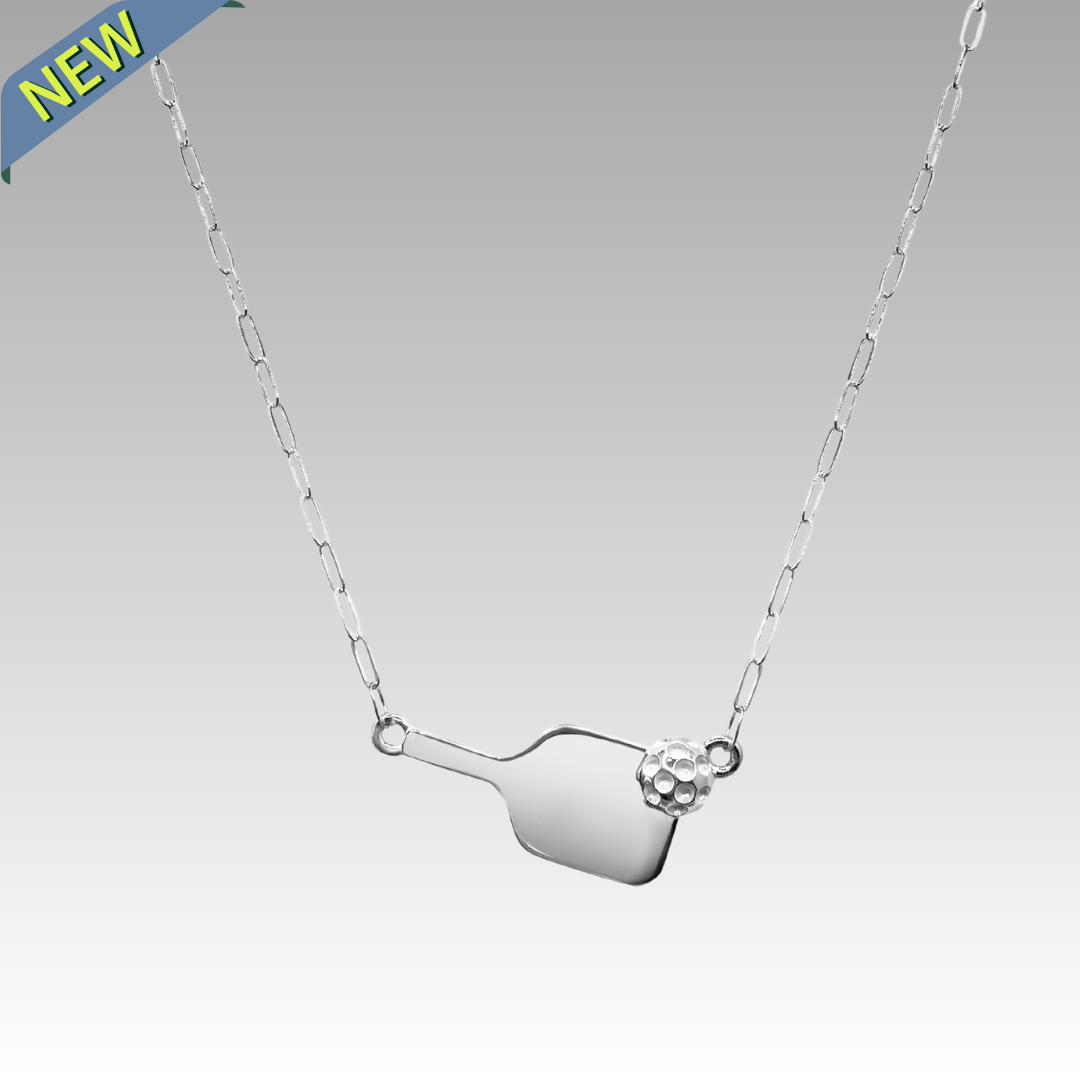 Sterling Silver Pickleball Necklace