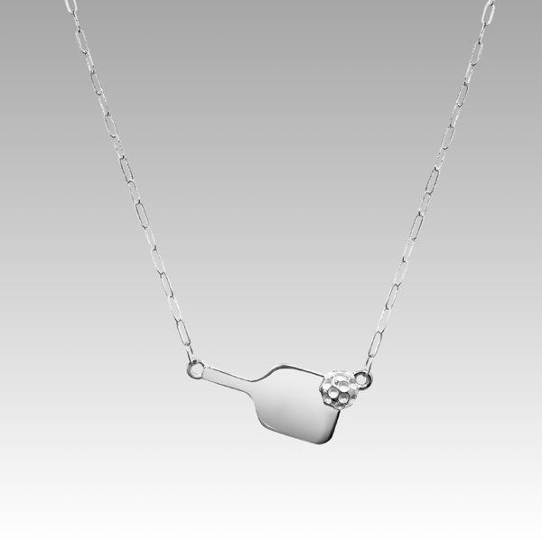 Sterling Silver Pickleball Necklace